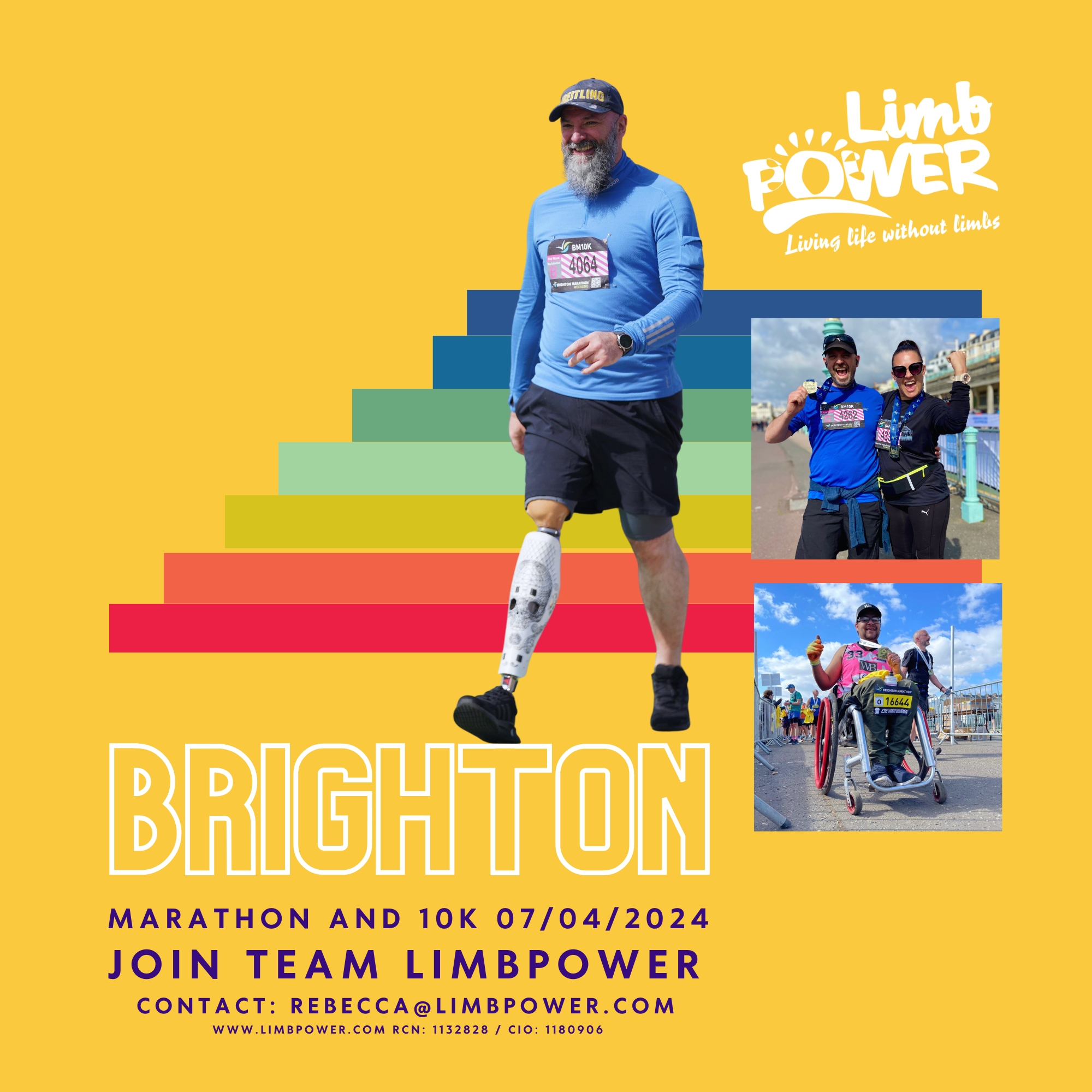 Free charity places for 2024 Brighton Marathon and 10km with LimbPower